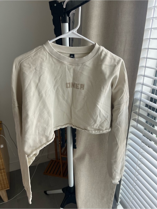 Oner Active Tops - Oner Active Raw Lounge Cropped Sweatshirt Off White Size L